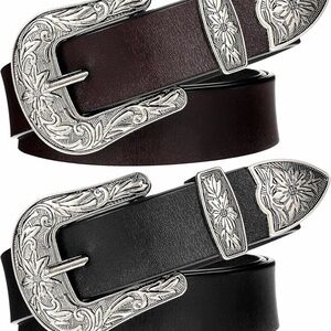 NIB Ssumday 2 Pack Women’s Western Belts Leather Adjustable Sz XL